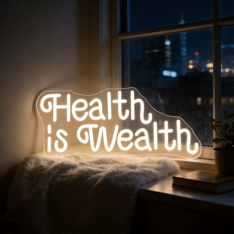 Health is Wealth Neon Sign LED - Health Wellness And Lifestyle 评论和价格